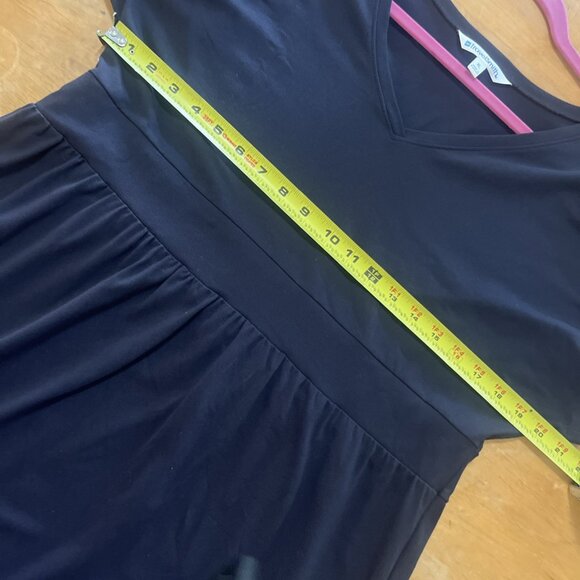 Travelsmith Womens Black Short Sleeve Maxi Dress XL Knit Travel Packable V Neck - Picture 6 of 11